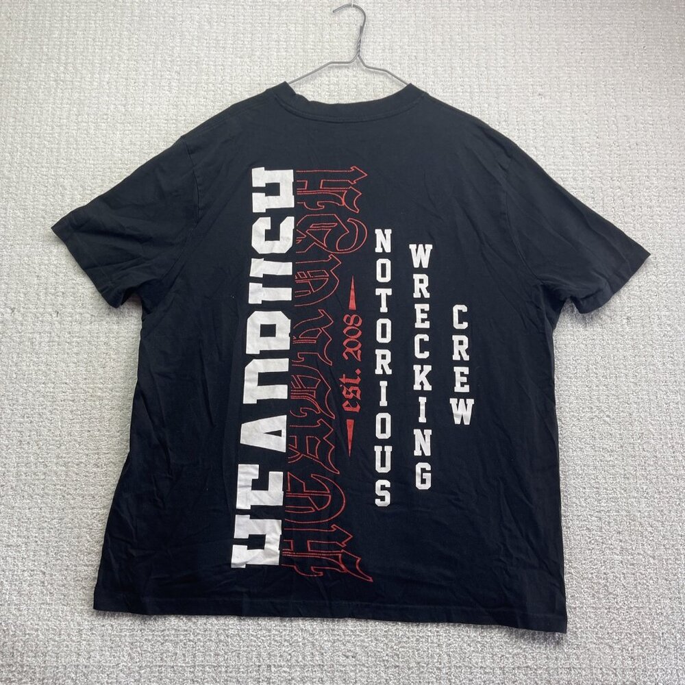 Y2K HEADRUSH T-shirt Men Sz XXL Black Goth Grunge Spell out Logo Est 2008